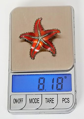 Vtg Norway Ivar Holth Gilt Sterling Silver Enamel Starfish Brooch 45mm 8.18 gram