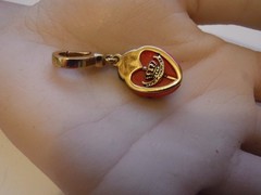 Vintage Juicy Couture Large Ladybug Charm Retired Black & Clear Crystal Accents