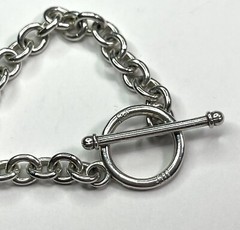 Round Link Alf Sterling Silver Bracelet 7.5” Length 4MM Width Vintage – 14.7G