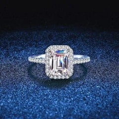 2.5Ct VVS1 Emerald Cut Lab-Created Diamond Engagement 14K White Gold Finish Ring