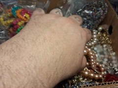vintage costume jewelry lot 5+ POUNDS Useable Gallon Bag Full #3