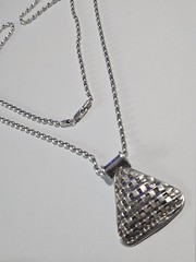 Vtg J. R. I. 925 Weaved Triangle Pendant On 925 Italy Chain
