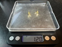 1.20g Vintage Sterling Silver 925 Butterfly Earrings Gold Tone Sparkling M
