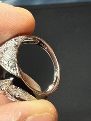 925 Sterling Silver Vintage Ring star motif with black onyx inlay accent Stones