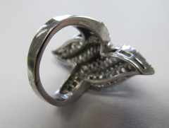 14k White Gold 2.50 ctw Baguette & Round Diamond Ring Size 5.5 MAKE OFFER