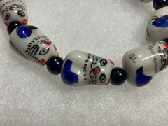 Vintage Porcelain Cats Blue Bracelet – Stretchable