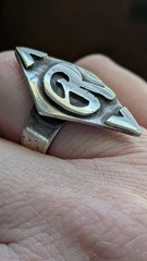 Vintage Sterling Silver Initial “R” Ring-Monogram Ring-Signet Ring