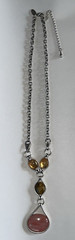 Earth-tone Lia Sophia Yellow Pink Brown Pendant Necklace