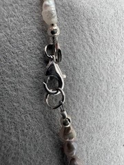 Pastel Pearl Choker Floating Carved Pearl Sterling Silver Handmade Necklace