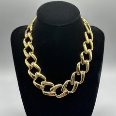 Vintage Napier Gold Tone Chain Link Statement Necklace Choker 16”