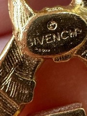 Vintage Givenchy Gold-Tone Heavy Curb Chain Necklace with Crystal G-Logo Accents