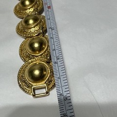 Vintage Erwin Pearl Collar Necklace Gold Tone Textured Dome Link Chunky Runway