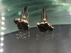 Courvoiser Napoleon Cognac Silvertone MENS Cuff Links new in box