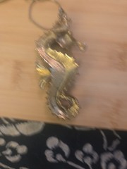 Vtg Hattie Carnegie Figural Seahorse Pendant Necklace Turquoise Bead Rhinestones
