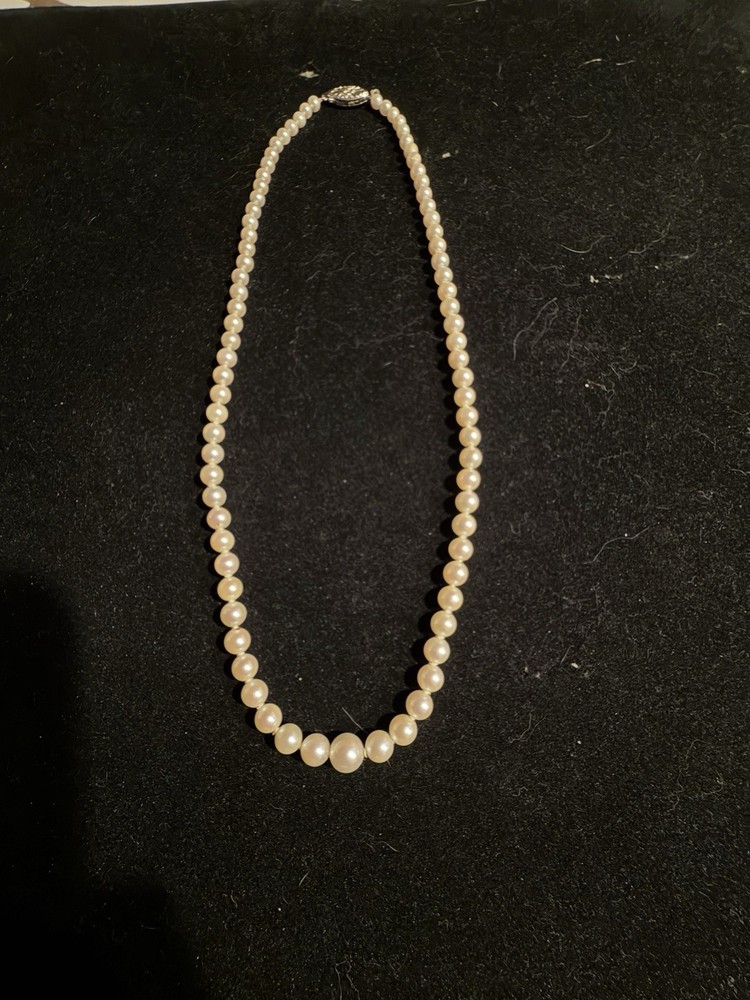 Vintage 14k Taxco Mexico Pearl Necklace 9 Inches Long