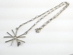 Vintage Sterling Silver Pale Purple Sapphire Star Pendant Necklace 7.6g 24 Inch