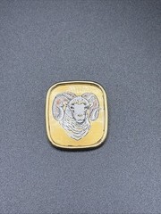 Reed & Barton Damascene UNC Rameses Ram Pendant Gold Tone