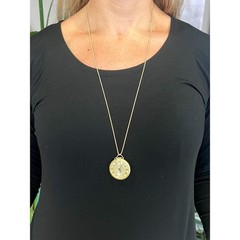 Vintage Lucerne Swiss Pendant Watch 34mm Sunburst Medallion 14k Gold Chain 29in