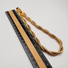 Vintage MONET Gold Snake Chain Choker Necklace Twisted Double Strand