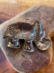 VTG rhinestone zinc alloy elephant pendant keychain charm Adorable 2 1/8L X 1.5T