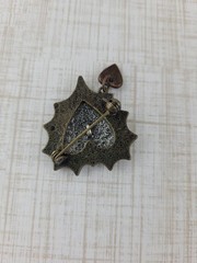 Tiny Avon Tritone Triple Heart Pin Mixed Metal