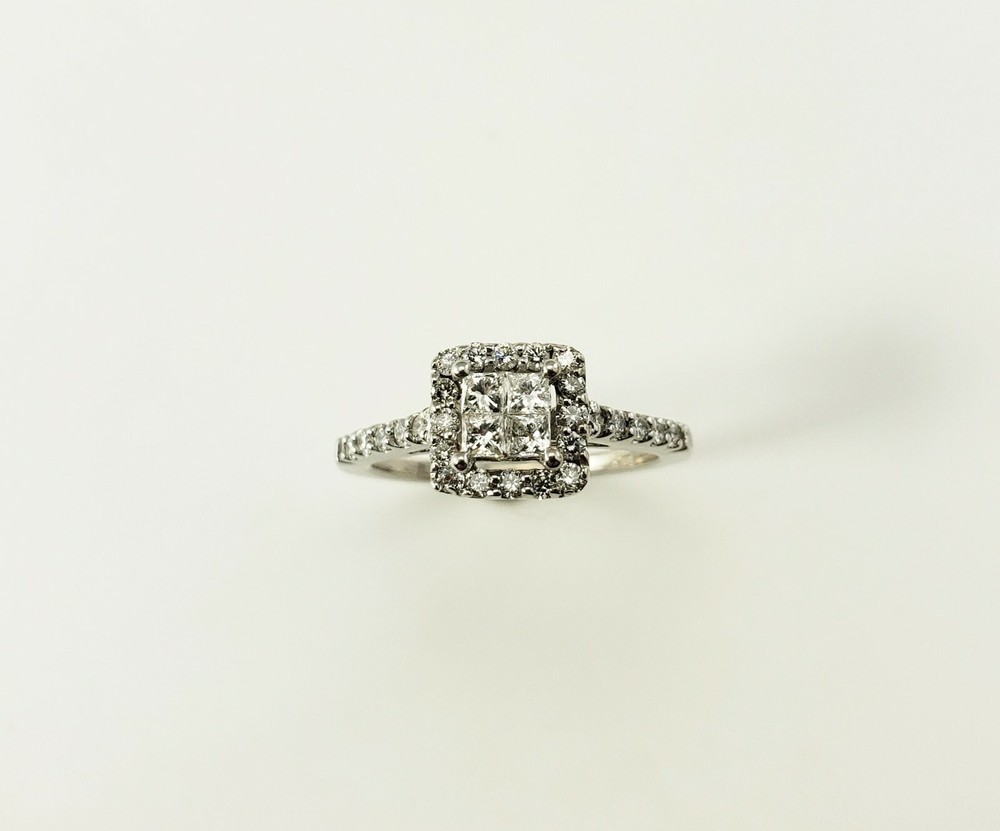 Vintage 14 Karat White Gold and Diamond Ring Size 4.25 #10251