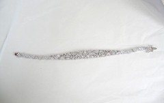 Vintage Sterling Silver 925 Cluster Gemstone Tennis Bracelet 7.5″