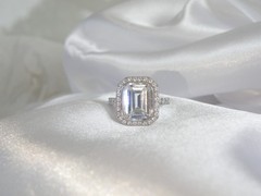 Antique Style Sterling Silver 925 Cubic Zirconia Ring Size 8.5