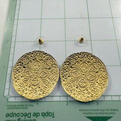 Vintage Large Round 90s to More Modern Enameled Lightweight Pierced Earrings