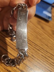Vintage Nickel Silver ID Bracelet Curb Chain 8.5” Chunky Link