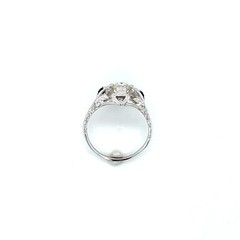 BELAIS Antique 18K White Gold Synthetic Blue Sapphire .50ct Diamond Ring