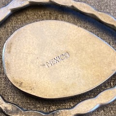 Sterling Silver Mexico 18” Abalone MOP Drop Pendant Necklace