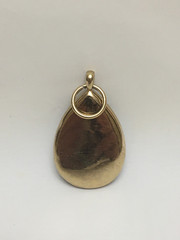 Tiger Eye Stone Pendant With Gold Tone