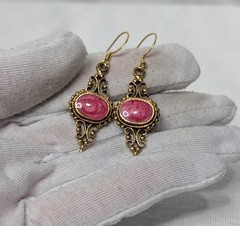 Vintage ~ Now Mixed Lot 5 Pair Gold Tone & Pink Dangle Pierced Earrings