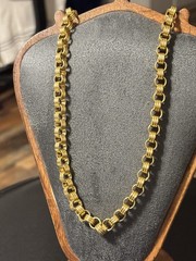 Vintage Monet Triple Barrel Link Ribbed Chain Modified Rolo Chain