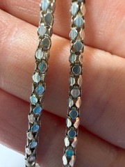 Vintage Sterling Silver Chain Snake Scale Popcorn 24″ 6g Gorgeous Stamped FAS