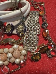 Vtg Estate Jewelry Lot Avon Monet Napier Lisner Marcella MOP