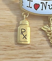 Vintage Tona Nursing Nurse brooch pin, hanging charms.