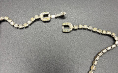 Vintage Marcel Boucher Clear Baguette Ribbon Choker Necklace