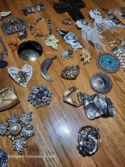 A3 35 PCS Vintage Modern mixed Costume Jewelry Bracelets Pendants brooch Etc