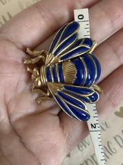 Trifari brooch butterfly Blue & Gold vintage 1950s-1960s