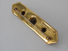 Vtg Rice-Weiner Etrusceana Gold Tone Filigree 3.25″ Bar Brooch Pin Revival C5