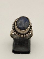 Ancient Vintage Victorian Sterling Silver Ring Engraved Onyx Stone Size 7
