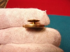FANCY VTG ANTIQUE ROSE GOLD FILLED “D” COLLAR STUD BUTTON WITH “DWB”? MONOGRAM