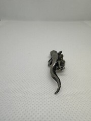 Silver And Black Crocodile Pin