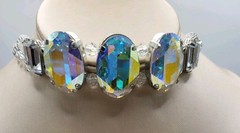 Y2K Signed TARINA TARANTINO Aurora Borealis (AB) Crystal Choker Necklace Vintage