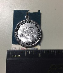 Vintage 1960s Griffith Sterling Happy Anniversary Engraved Reticulated Charm NOS