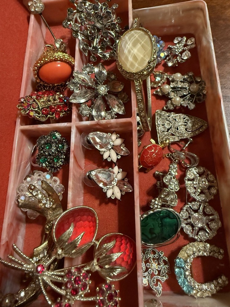 Vintage Costume Jewelry Lot w/ Sarah Coventry Strawberry Brooch, Avon & More