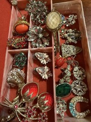 Vintage Costume Jewelry Lot w/ Sarah Coventry Strawberry Brooch, Avon & More
