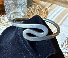 Modernist Bracelet Sterling Silver Cuff Abstract Swirl Taxco Mexico